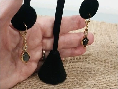 Pendientes Labradorita Malgache, Palanca Circón Blanco Bk VermeilYG/SLVR, TCW=4.35 Cts Foto 1 de 4