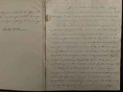 Manuscript Journal of Martha  Bannan (1856–1858) Philadelphia - Dallas Family - Image 1 of 4