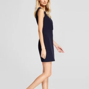 Vestido recto A NEW DAY para mujer talla mediana azul marino sin mangas espalda forrado con botones - Imagen 1 de 8