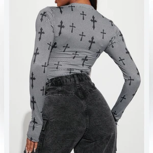 Body donna Fashion Nova Don’t Cross Me grigio nero 2XL XXL - Foto 1 di 4