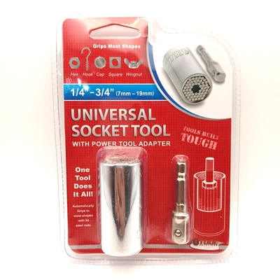 Universal Socket Tool 7-19mm Power Drill Adapter Grip Wrench Multi-Tool - Image 1 of 4