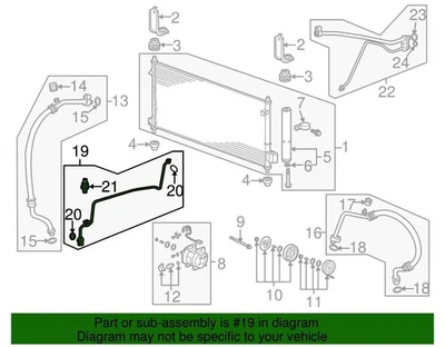 Línea de succión de aire acondicionado delantera genuina Honda Fit 2009-2013 OEM 80341-TF0-G01 Foto 1 de 2