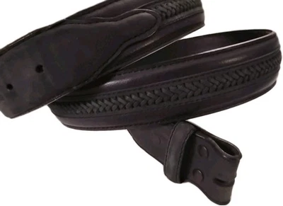 Cinturón de cuero trenzado negro occidental Nocona Belt Co para hombre 42 N2426001 **Sin hebilla  Foto 1 de 4