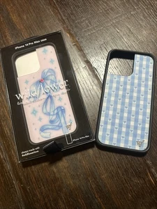 Wildflower Case IPHONE 14PRO MAX Lot Of 2 Sparkle Girl & Blue Gingham Hearts - Picture 1 of 7