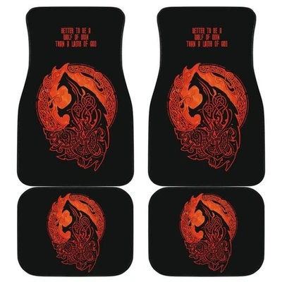 Напольные коврики Viking Fenrir Vegvisir Symbol — норвежские мифологические автомобильные аксессуары - Изображение 1 из 4