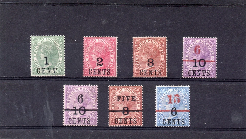 Honduras Británica 1888-91 SG 36-8 y 43, 49, 50 CV £50 como nuevo Foto 1 de 1