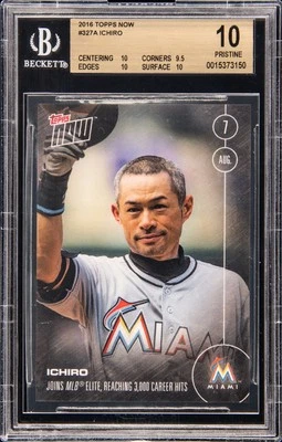 2016 TOPPS NOW #327-A ICHIRO BGS 10 - Image 1 of 2