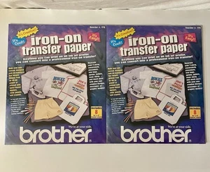 Lot of 2 Vintage Iron-On Transfer Paper- 16 Sheets Total 8 1/2 X 11” Brother TP8 - Picture 1 of 4