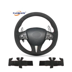 DIY Black Suede Steering Wheel Cover for Infiniti Q50 QX50 2015-2017 #Q022 - Bild 1 von 9