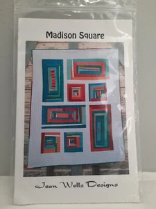 Jean Wells Designs ~ Madison Square 50" x 60" moderno patrón de edredón de cabaña de troncos - Imagen 1 de 5