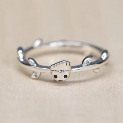 New Pandora Ring Marvel Guardians of the Galaxy Groot Leaf 192566CZ W Hinged Box - Image 1 of 4