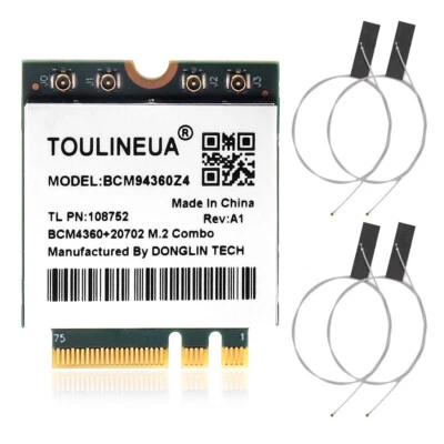 Broadcom BCM94360Z4 AirDrop 802.11ac 1300Mbps WiFi + Bluetooth 4.0 M.2 NGFF Card - Image 1 of 4