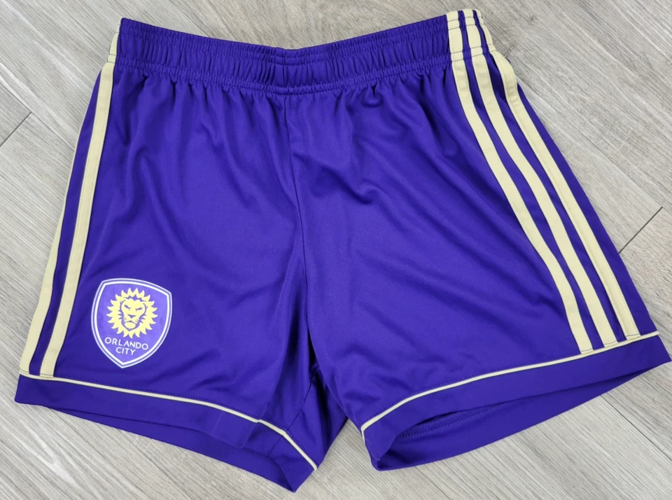 Adidas Orlando City SC Authentic MLS Purple Soccer Shorts Girls Size Small - Image 1 of 4
