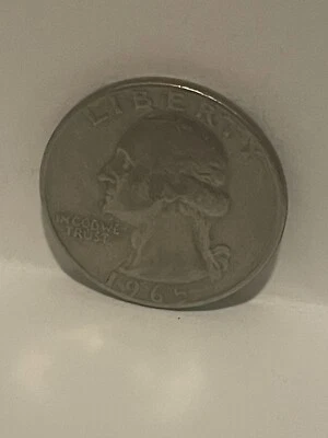 Washigton Quarter 1965 Mint Error No Mint Mark Filled A - Image 1 of 4