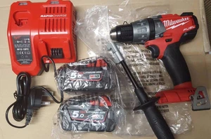 Milwaukee M18FPD-0 18V Li-ion Brushless Fuel 2 Combi Drill With 2 x 5.0Ah batts - Picture 1 of 7