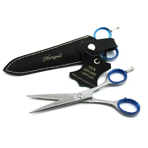 Tijeras profesionales para peluquería corte de pelo peluquería salón de 5,5" y estuche de cuero - Imagen 1 de 2