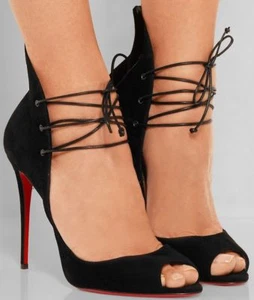 NIB Christian Louboutin Black Suede Megavamp 38 - Picture 1 of 7