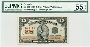 1923 25 Cent Dominion of Canada, DC-24d - PCGS AU 55 EPQ - Picture 1 of 2
