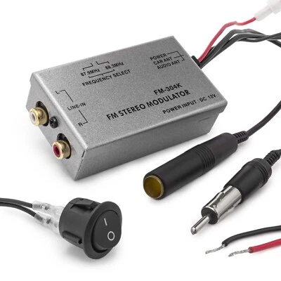 FM Modulator Stereo MP3 Auto Antenne Kabel car radio Cinch AUX Adapter Universal - Bild 1 von 3