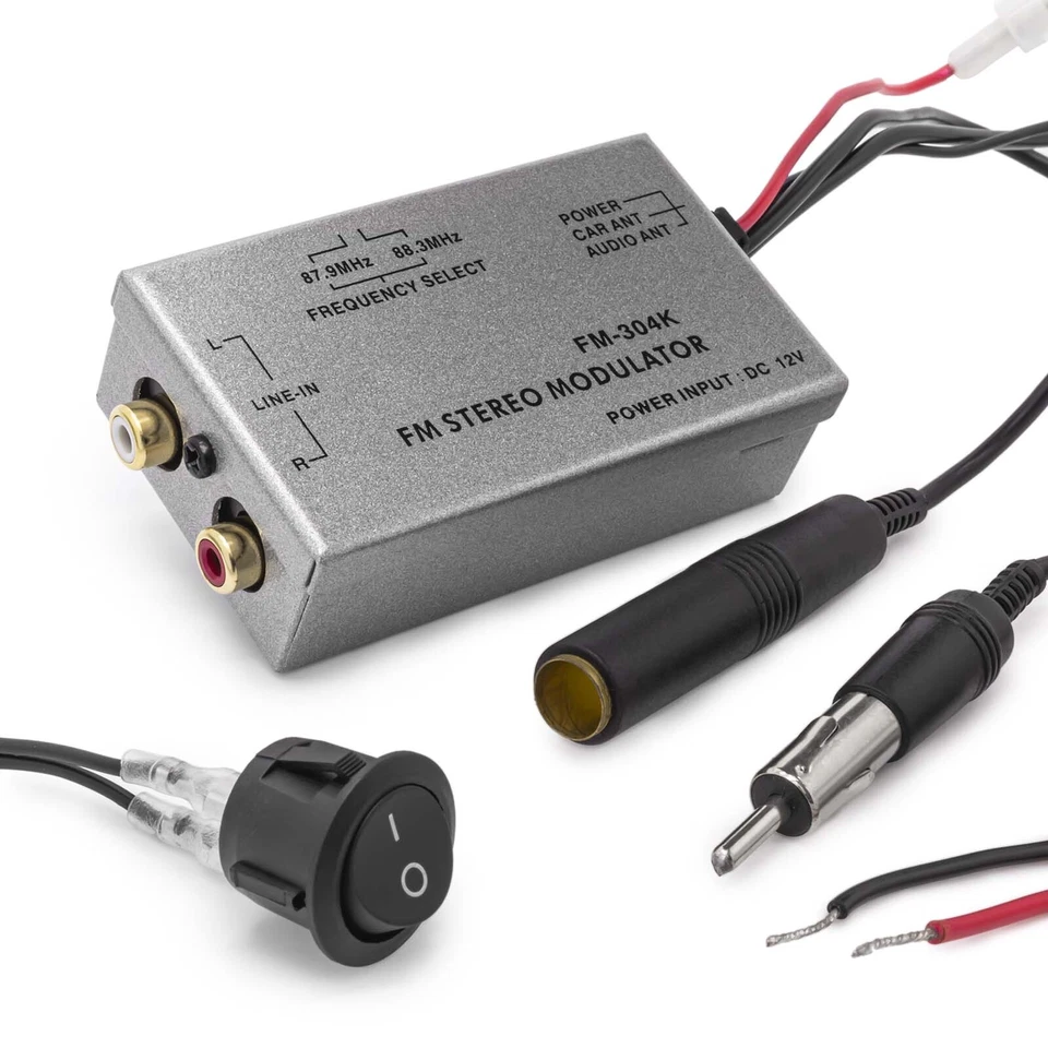 FM Modulator Stereo MP3 Auto Antenne Kabel car radio Cinch AUX Adapter Universal - Bild 1 von 3