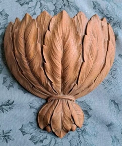 Vintage Syroco Hollywood Regency Style Wall Pocket Botanical Leaf Leaves Chic - Picture 1 of 9
