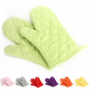 1 Pair Oven Gloves Heat Resistant Quilted Mitts Skin Friendly for Cooking Baking - Picture 1 of 13