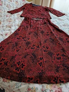 Viyella Two Piece Red And Black Skirt Suit - Picture 1 of 6