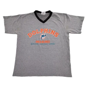 Vintage 90s Miami Dolphins T-Shirt Adult Large Gray NFL Nutmeg CSA Made in USA - Bild 1 von 12