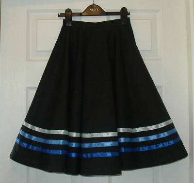 VICTORIA DANCE SCHOOL SHOP RAD CHARACTER BALLET exam SKIRT 3 shades BLUE RIBBONS ANY SIZE.IDTA Poly/cotton
