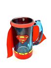 Super Man Beer Mug with Cape, Blue Glass ~ Excellent Condition!