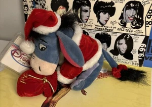 Peluche Disney Store Eeyore Babbo Natale Gioia Natale Vintage anni 90 nuovo con etichetta 1996 - Foto 1 di 3