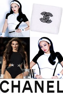 "Nueva etiqueta Chanel 2024 blanco 24c negro logotipo CC 3"" brazalete pulsera banda S M" - Imagen 1 de 24