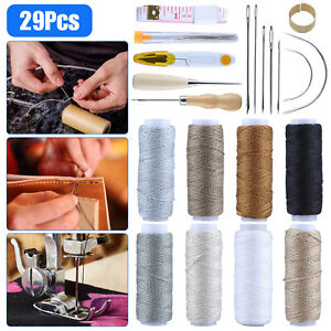 29PCS Leather Craft Needles Kit Upholstery Sail Repair Carpet Hand Sewing Tool