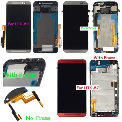 For HTC One M9 M8 M7 LCD Display Touch Screen Digitizer Assembly (With) Frame - Image 1 of 4