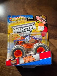 Hot Wheels Monster Jam (2010) Storm Damage Purple Toy Truck w/ Topps Trading Car - Picture 1 of 2