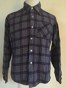 VINTAGE 1960's FLANNEL SHIRT ROCKABILLY WESTERN MEN SIZE MEDIUM! - Picture 1 of 4