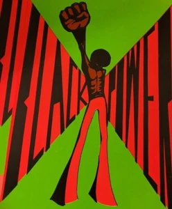 "BLACK POWER" DetRetro313 #100 BLACKLIGHT POSTER MUSEUM PIECE ZASH MJB 33 X 21 - Picture 1 of 11