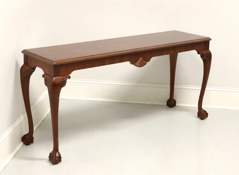 GORDON'S Late 20th Century Flame Mahogany Chippendale Console Sofa Table Cover