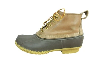LL Bean Para Hombre Cuero Marrón Con Cordones Sin Forro Botines Pato Botas Talla 9 M Foto 1 de 4