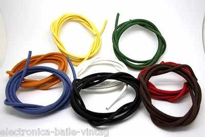 7 METERS 20 AWG VINTAGE CLOTH COVERED WIRE 600V 105°C AMPLIFIER TUBE AMP RADIO - Picture 1 of 9