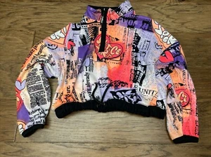 Justice Sport Graffiti 1/4 Zip Pullover Sweatshirt Girl's Size XS 5/6 KG JD - Picture 1 of 20