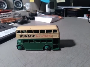 MECCANO DINKY TOYS DUNLOP DOUBLE DECKER BUS #290 MADE IN ENGLAND GREEN & CREAM - Picture 1 of 7