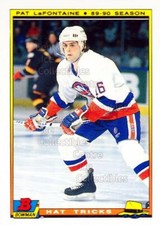 1990-91 Bowman Hat Tricks Tiffany #9 Pat LaFontaine