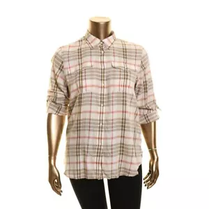LAUREN RALPH LAUREN NEW Women's Vextus Cotton Plaid Button Down Shirt Top S TEDO - Picture 1 of 2