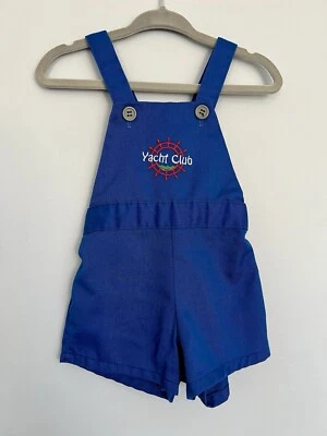 Vintage Blue Yacht Club Toddler Overalls Size 12 Months Made In USA - Image 1 of 3