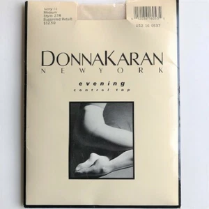 Vintage Donna Karan Evening Control Top Pantyhose Medium Ivory II Style 278 - Picture 1 of 5