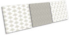 Scandinavian Pattern Set of 3 CANVAS WALL ART Print Treble Grey