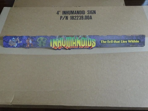 Vintage Hasbro 1986 INHUMANOIDS Shelf Talker Sign Toy Store Shelf Display unused Cover