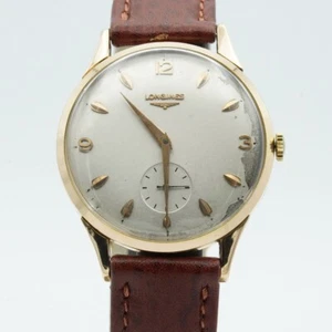 LONGINES LES GRANDE HANDAUFZUG HERREN UHR 35MM 18K 750 MASSIV GOLD VINTAGE - Bild 1 von 10