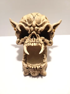 Summit Collection Resin Skull Wicca Devil Horns Biker Death Skeleton - Picture 1 of 14